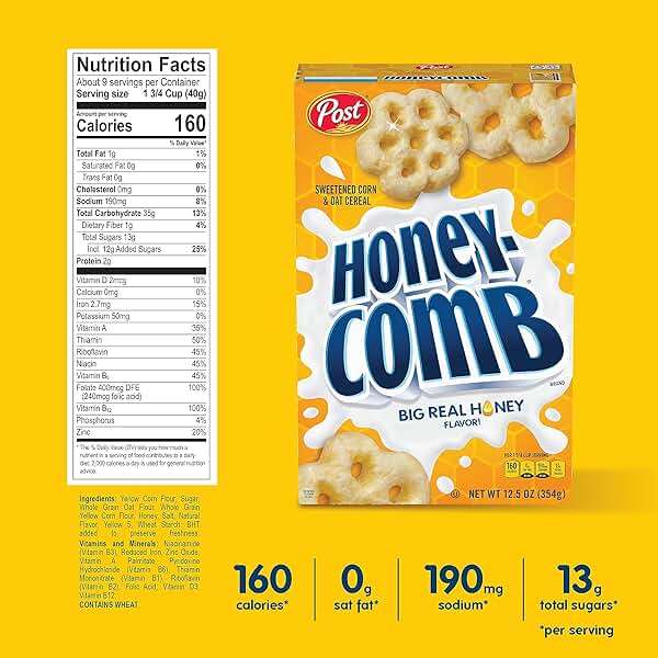 Honeycomb® Honey Flavored Sweetened Corn and Oat Breakfast Cereal, 19 oz Box - Image 2