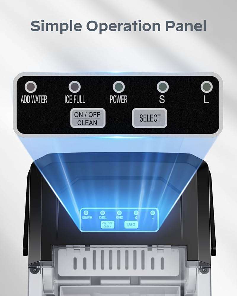 Silonn Ice Maker Countertop, Portable Ice Machine with Carry Handle, Self-Cleaning Ice Makers with Basket and Scoop, 9 Cubes in 6 Mins, 26 lbs per Day, Ideal for Home, Kitchen, Camping, RV - Image 4