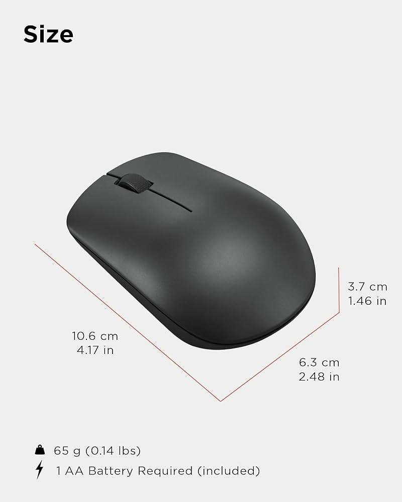 Lenovo 530 Wireless Mouse – Full Size Computer Mouse for PC, Laptop, Windows Computer - 2.4 GHz Nano USB Receiver - Ambidextrous Design - 12 Months Battery Life – Cordless - Image 7