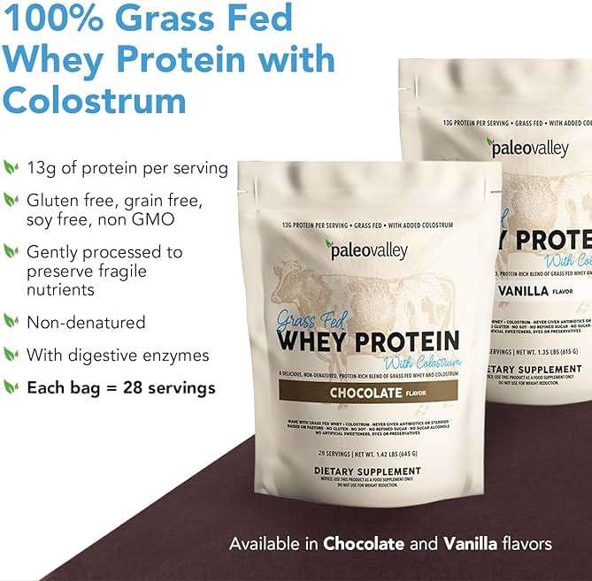 Paleovalley 100% Grassfed Whey Protein Powder with Colostrum, 30 Serving - Vanilla, 13g Protein, Muscle Building, Immune Support, Gut Health - Image 2