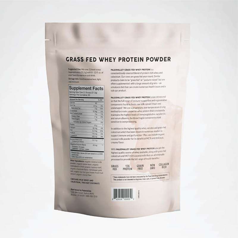Paleovalley 100% Grassfed Whey Protein Powder with Colostrum, 30 Serving - Vanilla, 13g Protein, Muscle Building, Immune Support, Gut Health - Image 6