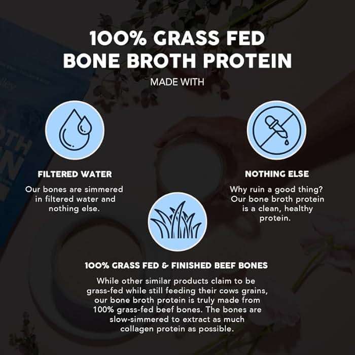 Paleovalley 100% Grass Fed Beef Bone Broth Protein Powder - Rich in Collagen Peptides for Hair, Skin, Gut Health, Bone and Joint Support - 13g Protein Per Serving - No Gluten or GMOs - Vanilla - Image 6