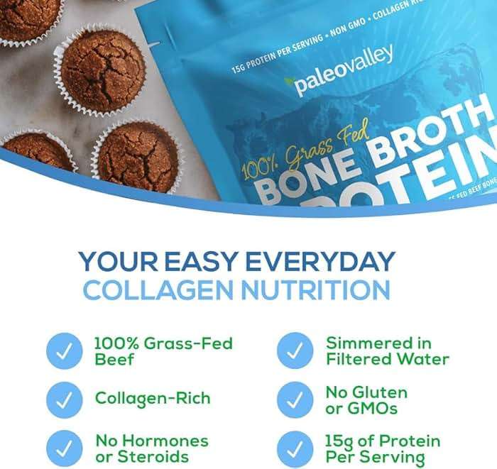 Paleovalley 100% Grass Fed Beef Bone Broth Protein Powder - Rich in Collagen Peptides for Hair, Skin, Gut Health, Bone and Joint Support - 13g Protein Per Serving - No Gluten or GMOs - Vanilla - Image 7