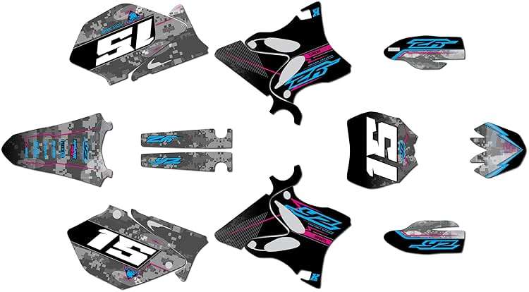 Kalair GFX Graphics Kit for Yamaha YZ125 / YZ250 (2002-2014) CYBERWARE Series Magenta 9 Mil - Easy Go - Dirt Pit Bike Motorcycle Sticker, Dirtbike Racing Decal Motocross Accessories no-Plastics - Image 1