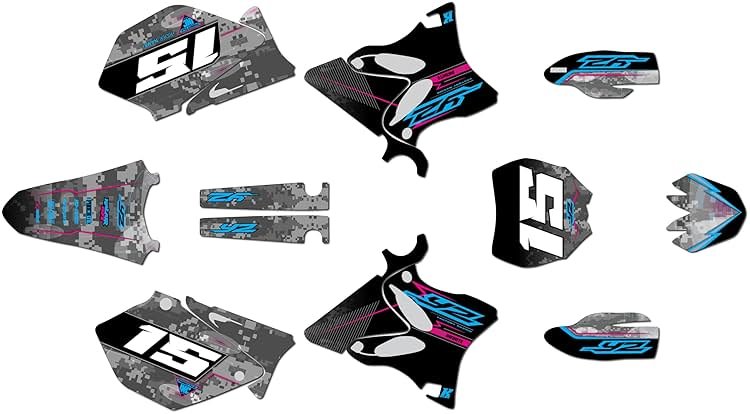 Kalair GFX Graphics Kit for Yamaha YZ125 / YZ250 (2002-2014) CYBERWARE Series Magenta 9 Mil - Easy Go - Dirt Pit Bike Motorcycle Sticker, Dirtbike Racing Decal Motocross Accessories no-Plastics - Product Image