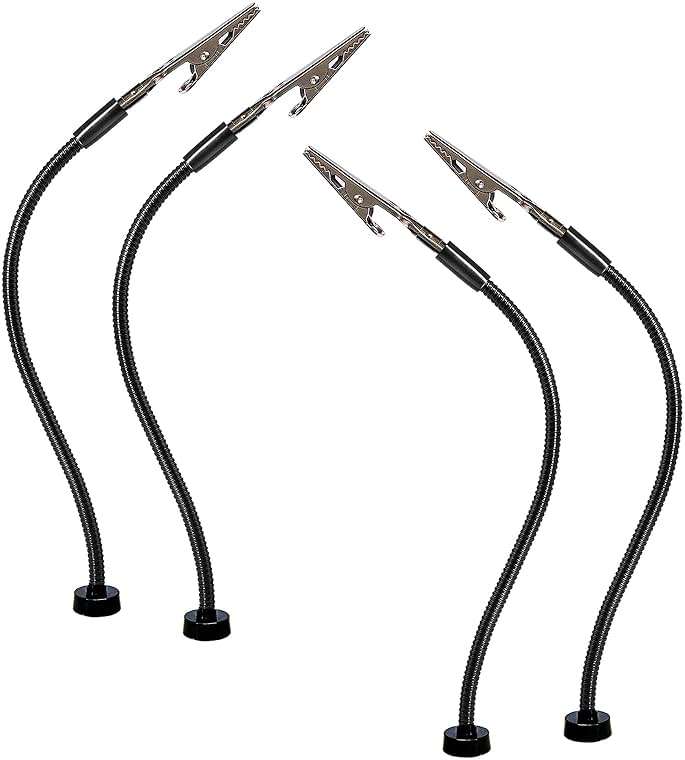 4 Pack Magnetic Helping Hands Soldering,Flexible Gooseneck Metal Arms for Automobile Electronics Soldering jewelry, Painting Art Crafts Hobby with Adjustable Alligator Clips - Image 1