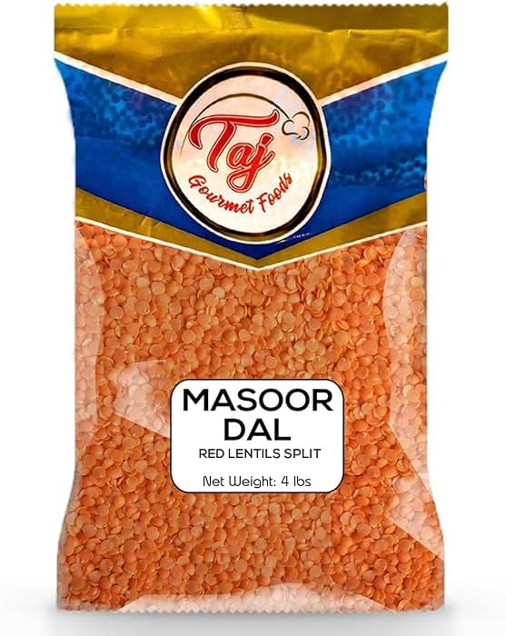 TAJ Premium Indian Masoor Dal, Red Lentils (4-Pounds) - Product Image