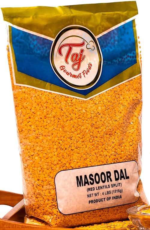 TAJ Premium Indian Masoor Dal, Red Lentils (4-Pounds) - Image 2