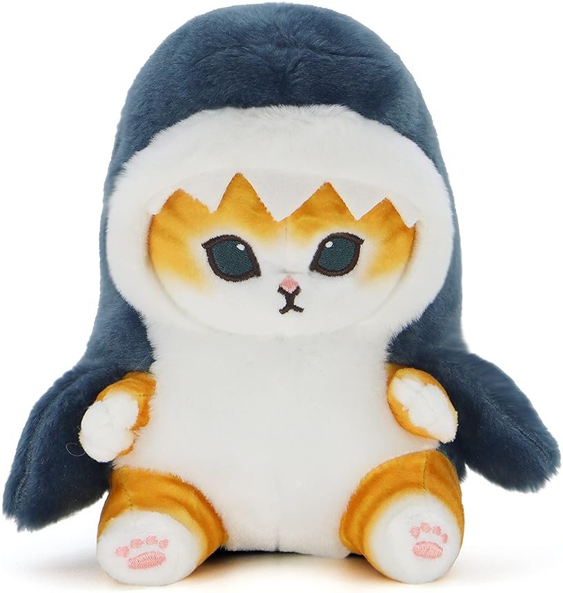 CNAANA Kawaii Shark Cat Plush Toy Stuffed Animal Doll, Soft Pillow for Boys & Girls (Shark cat, 20cm/7.8in) - Product Image