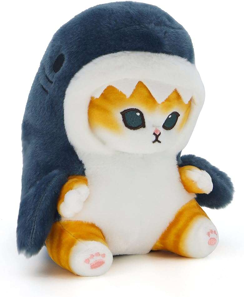 CNAANA Kawaii Shark Cat Plush Toy Stuffed Animal Doll, Soft Pillow for Boys & Girls (Shark cat, 20cm/7.8in) - Image 2