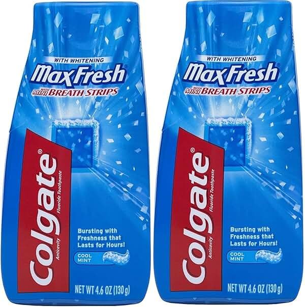 Colgate Max Fresh Liquid Toothpaste with Mini Breath Strips, Cool Mint, 4.6 oz (Packaging May Vary) (Pack of 2) - Product Image