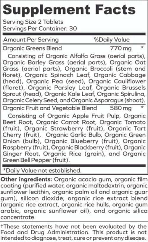 envitamin Green Fuel Organic Greens Tablets - Organic Greens, Fruit and Vegetable Blend - Image 4