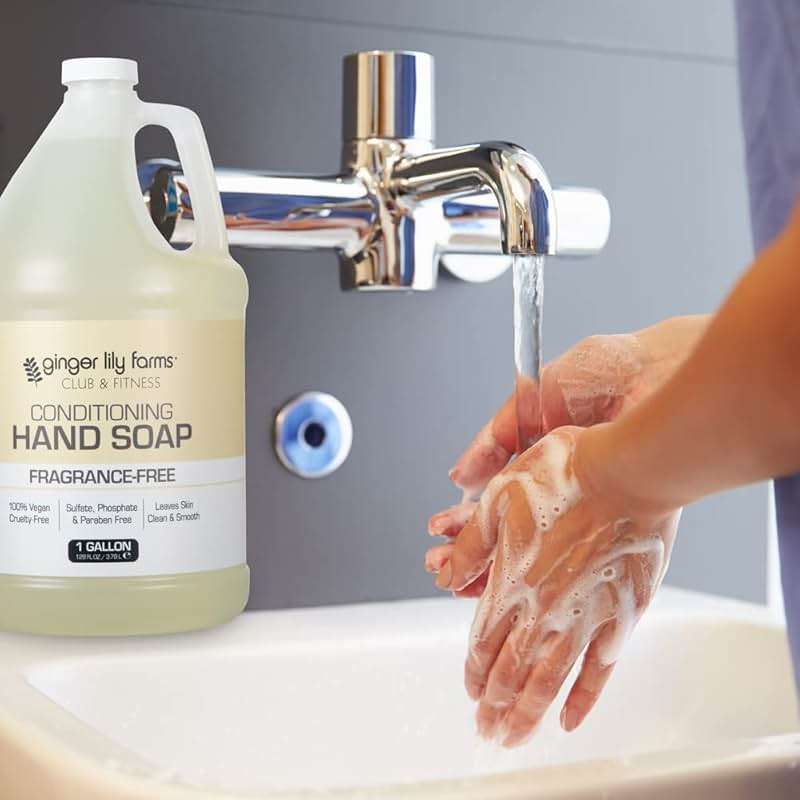 Ginger Lily Farms Club & Fitness Conditioning Liquid Hand Soap Refill, 100% Vegan & Cruelty-Free, Fragrance Free, 1 Gallon (128 fl oz) - Image 5