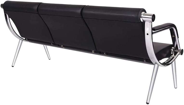 Kinfant Waiting Room Chairs Sofa Furniture - 5-Seat Office Guest Reception Chair with Armrest for Waiting Room Airport Hospital Bank (Black - PU) - Image 8