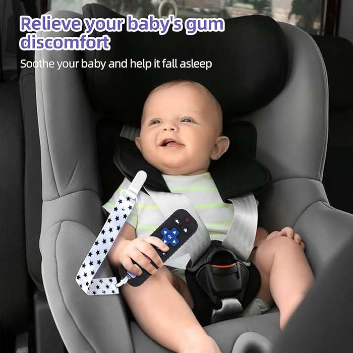 Chuya Baby Teether Toy Chew Toys for Babies 3-24 Months TV Remote Control Shape Teething Relief for Infants (Black) - Image 6