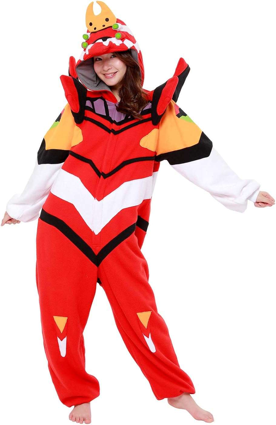 SAZAC Kigurumi - Evangelion Unit-02 - Eva-02 - Onesie Jumpsuit Halloween Costume - Adult Red - Image 1