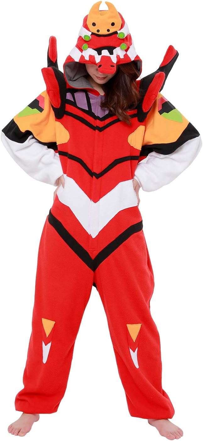 SAZAC Kigurumi - Evangelion Unit-02 - Eva-02 - Onesie Jumpsuit Halloween Costume - Adult Red - Image 4