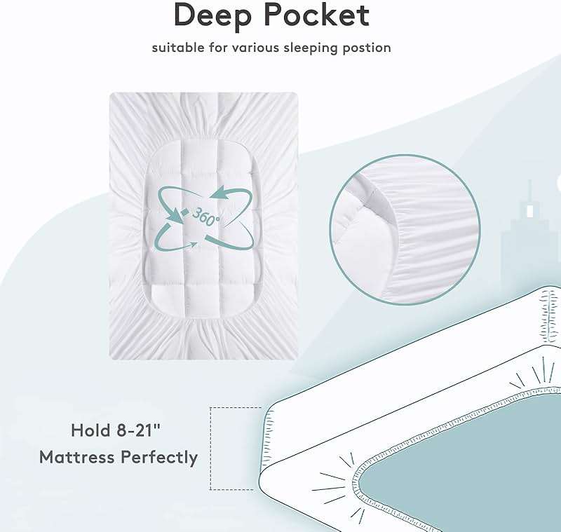 SameBed Mattress Topper Queen,Extra Thick Mattress Pad Cover for Back Pain,Cooling Mattress Protector with 8-21 Inch Deep Pocket,Overfilled Down Alternative Filling - Image 3