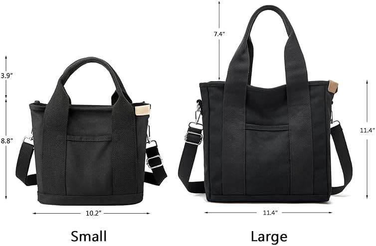 Small Tote Bag with Zipper Tote Bag for Women Canvas Crossbody Bag Shoulder Bag Satchel Hobo Bag Messenger Bag 2023 - Image 2