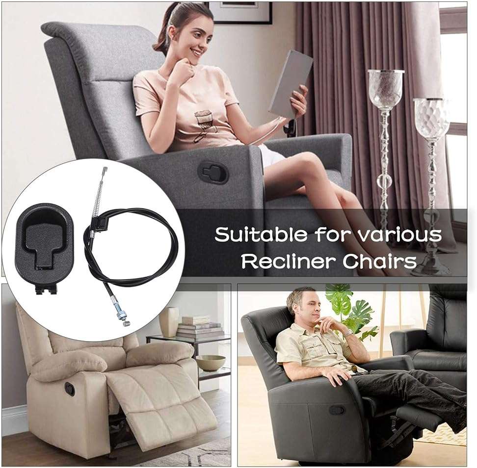 Baridwon 1 Set Recliner Replacement Parts, Durable Recliner Release Pull Handle with Recliner Pull Cable, Repair Replacement Parts Compatible with Most Furniture of Recliner Chair Sofa Couch - Image 6