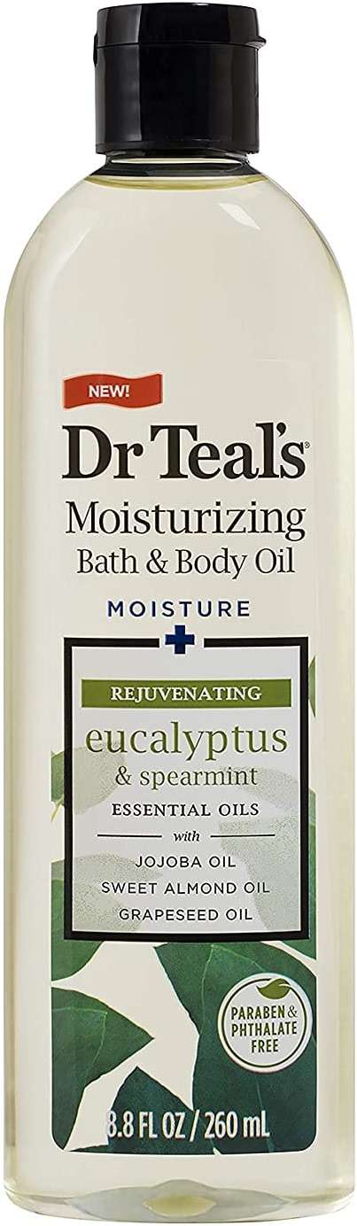 Dr. Teals Bath & Body Oil Variety Gift Set (2 Pack, 8.8oz Ea.) - Soothing Lavender & Rejuvenating Eucalyptus & Spearmint - Essential Oils Hydrate Skin & Alleviates Daily Stress - Image 4