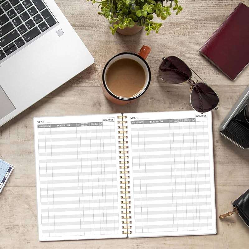 Heveboik Check Registers for Personal Checkbook - A5 Checkbook Register for Personal Checkbook, Expense Ledger Book for Personal and Small Business, Rose Leaf - Image 6