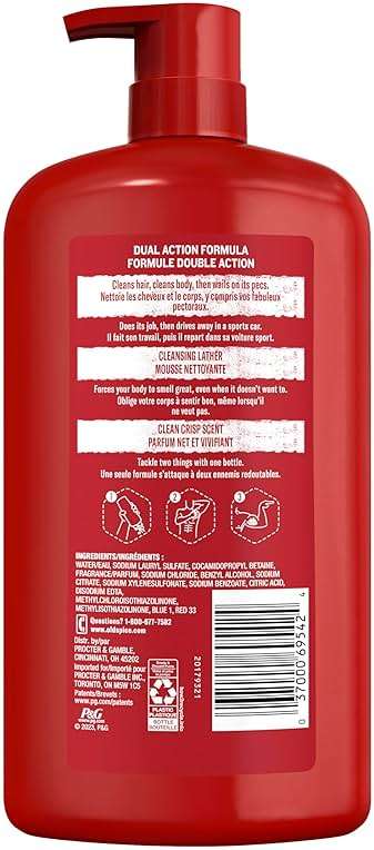 Old Spice Refreshing 2-in-1 Body & Face Wash for Men, High Endurance, 3X Defense, 24/7 Shower Fresh with Lasting Scent, Crisp Scent, 33.4 oz (Pack of 4) - Image 7