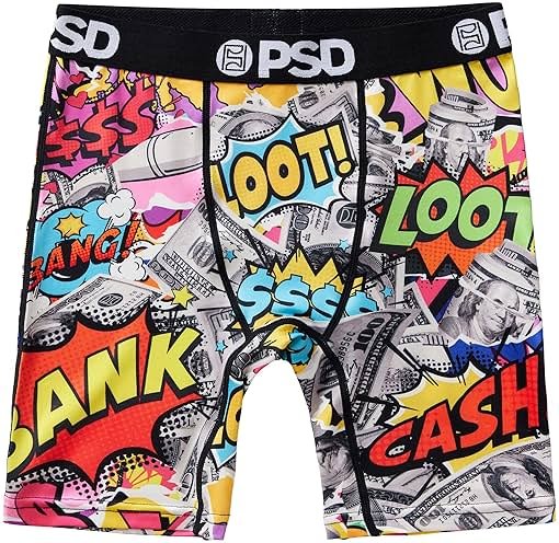 PSD Underwear Youth Boys Boxer Brief - Various Print Comfortable Active Underwear for Boys, Kids Boys Underwear Packs - Product Image
