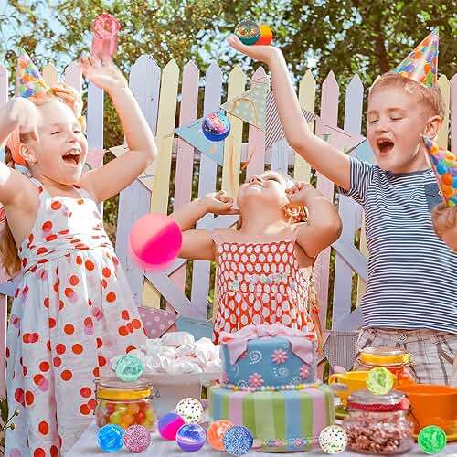 Ecoofor 24 Pieces Bouncy Balls 32mm Bounce Balls 6 Styles High Bouncing Balls Toys for Kids Party Favors Birthdays Gift Classroom - Image 7