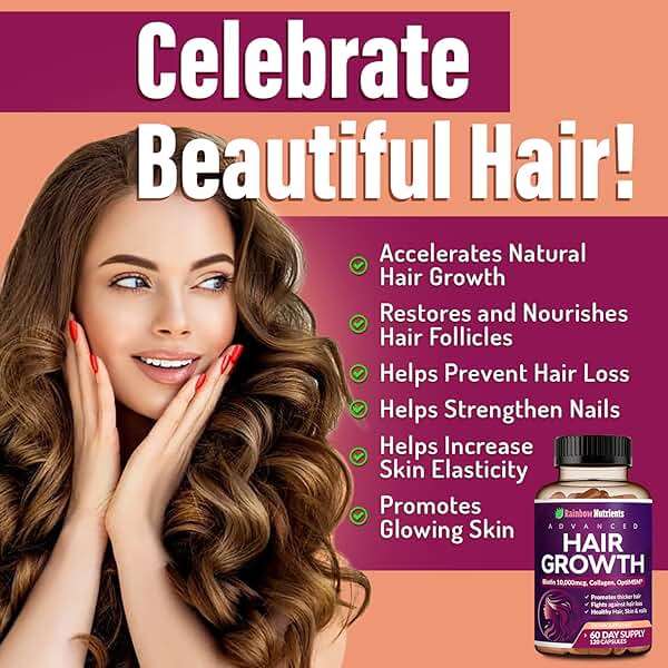 Hair Growth Vitamins for Women | Biotin 10,000mcg, Collagen, Patented OptiMSM®, goMCT®, Saw Palmetto | Naturally Regrow Stronger & Healthier Hair, Skin and Nails | Natural & Made in USA |60 Day Supply - Image 3