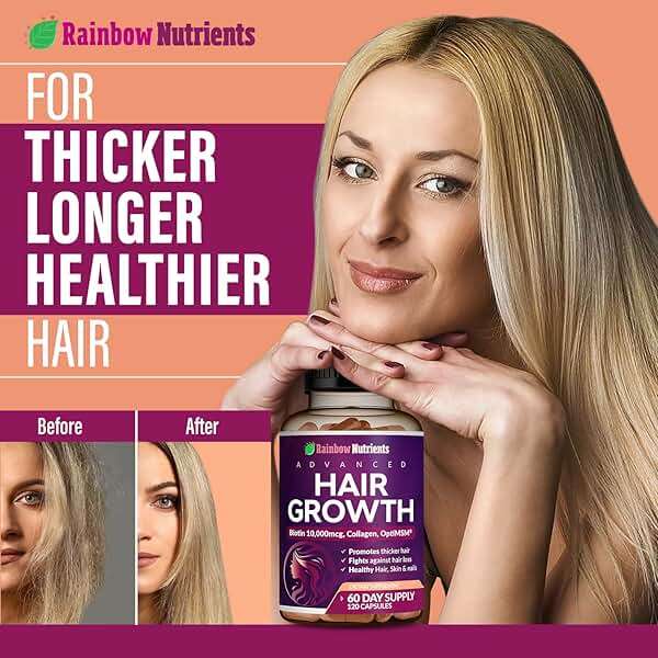 Hair Growth Vitamins for Women | Biotin 10,000mcg, Collagen, Patented OptiMSM®, goMCT®, Saw Palmetto | Naturally Regrow Stronger & Healthier Hair, Skin and Nails | Natural & Made in USA |60 Day Supply - Image 4