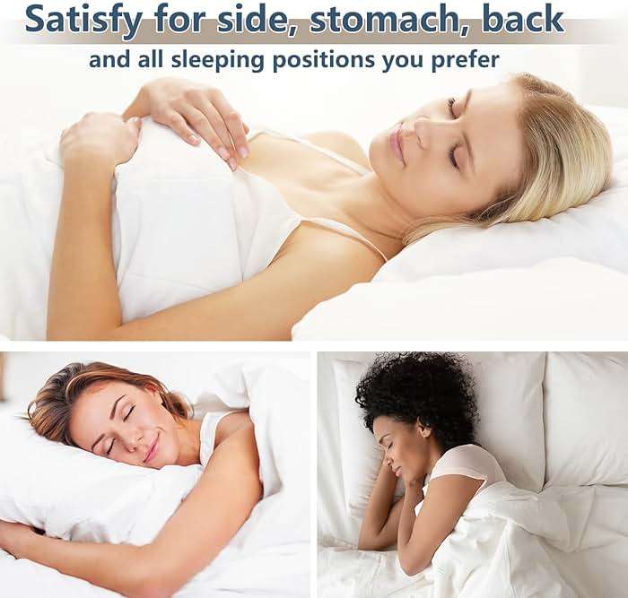 CozyLux Soft Supportive Bed Pillows for Side and Back Sleepers, Oeko-Tex Certified Down Alternative Filling, Hotel Quality Fluffy Sleeping Pillow, White, Queen - 18" x 28", 2 Pack - Image 5