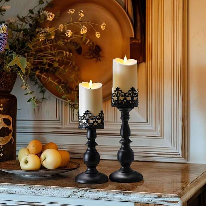 Homemory 6"x3" Outdoor Waterproof Flameless Candles, LED Candles, Battery Operated Candles with Remote and Timers, Electric Fake Plastic Pillar Candles, Ivory White, Set of 2 - Image 5