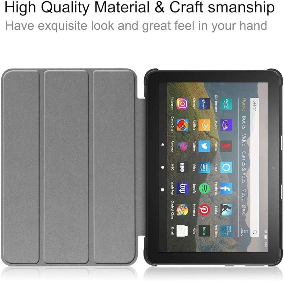 Amazon Fire HD 8 Tablet Case,Tablet Case Fits Amazon Kindle Fire HD 8 & 8 Plus Tablet (8”12th/10th Generation, 2024/2022/2020 Release) Trifold Stand Cover with Backshell with Auto Wake/Sleep. - Image 3