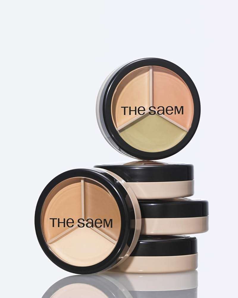 THESAEM Cover Perfection Triple Pot Concealer - 01 Correct Beige for Red Tone & Dark Circles - 3-Color Multi Concealer Palette for Skin Tones 21-23 - Korean Makeup with Sweet Almond Oil & Herbal Water - Image 7