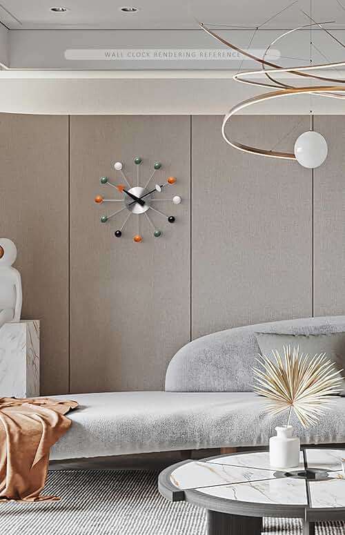 NUOVO 13 Inch Multicolor Mid Century Creative Silent Quartz Personality Funny Decorative Home Living Room Kitchen Office Retro Design Wall Clock - Image 7