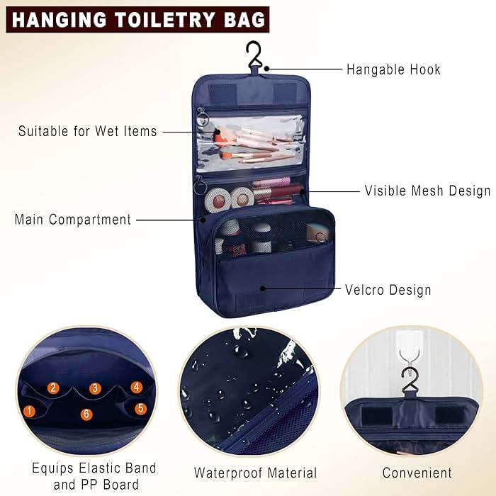 Ebbniur Packing Cubes, 8 Pcs Travel Packing Organizers for Suitcases, Large Capacity Travel Luggage Organizers Set includes 8 Storage Bags, Travel Essentials for Women or Men (Navy Blue) - Image 3