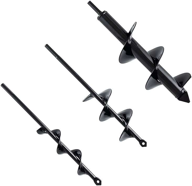 VASGOR Set 3 (1.6x12, 2.6x12, 3.5x12) Auger Drill Bit for Planting - Easy Planter Garden Auger - Bulb & Bedding Plant Augers - Posthole Digger for 3/8” Hex Drive Drill - Image 5