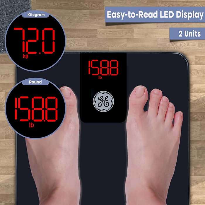 GE Digital Bathroom Scale for Weight, Smart Bluetooth Body Weight and BMI, Electronic Black Weighing Scale for Bath Home, Accurate 400lb Capacity - Image 2