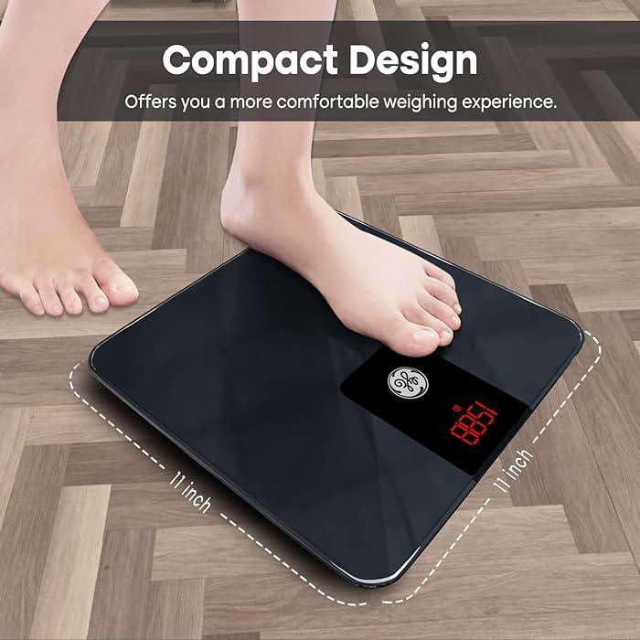 GE Digital Bathroom Scale for Weight, Smart Bluetooth Body Weight and BMI, Electronic Black Weighing Scale for Bath Home, Accurate 400lb Capacity - Image 4