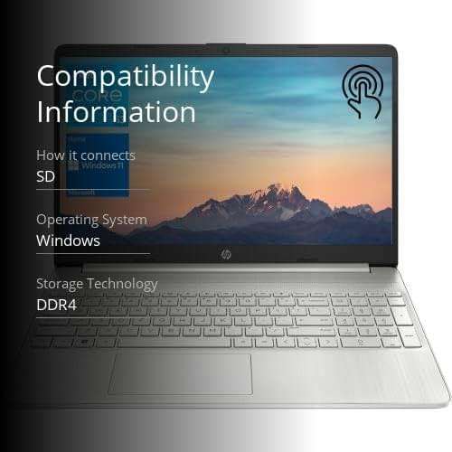 HP Notebook Laptop, 15.6" HD Touchscreen, Intel Core i3-1115G4 Processor, 32GB RAM, 1TB PCIe SSD, Webcam, Type-C, HDMI, SD Card Reader, Wi-Fi, Windows 11 Home, Silver - Image 3