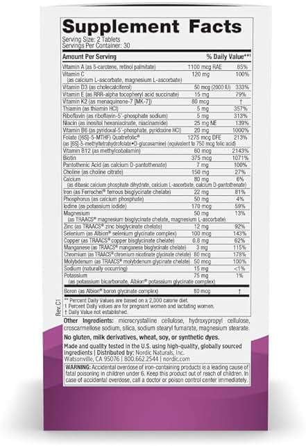 Nordic Naturals Prenatal Multivitamin for Women - Daily Vegetarian Prenatal Vitamins - 22 Essential Nutrients, Including B6, Folate, and Iron - 60 Tablets - 30 Servings - Image 2
