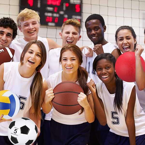 Leyndo 18 Pcs Sport Balls Bulk Set Basketball Football Volleyball Soccer Playground Baseball with Sport Equipment Bag Pump for Adults Gifts Outdoor Indoor - Image 6