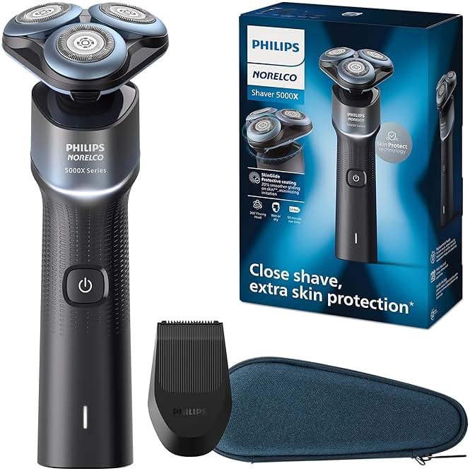 Philips Norelco Shaver 5000X, Rechargeable Wet & Dry Shaver with Precision Trimmer and Storage Pouch, X5006/85 - Product Image