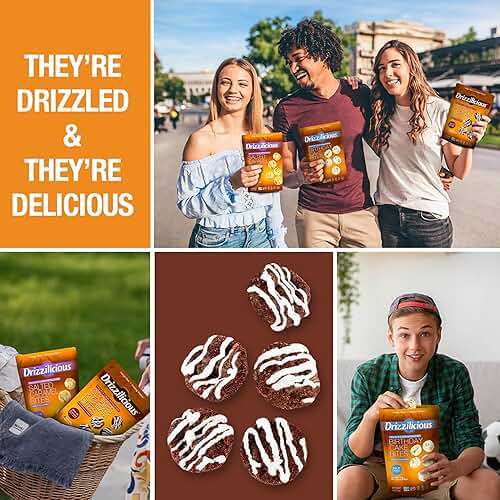 Drizzilicious Mini Flavored Rice Cakes Cookies & Cream - Rice Crisps, Healthy Snack for Adults and Kids, Vegan, Gluten Free Snack, Allergen Free, Only 90 Calories Per Bag - 0.74 oz (Pack of 10) - Image 8