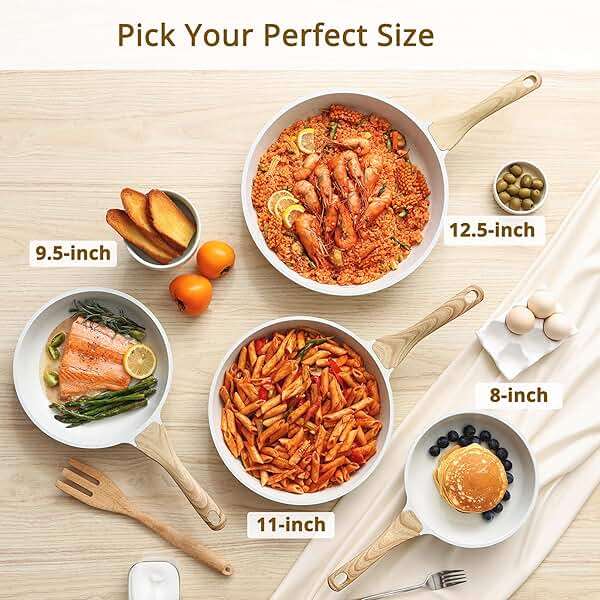 SENSARTE Nonstick Ceramic Frying Pan Skillet, 9.5 Inch Omelet Pan, Healthy Non Toxic Chef Pan, Induction Compatible Egg Pan with Heat Resistant Handle, PFAS-Free - Image 7