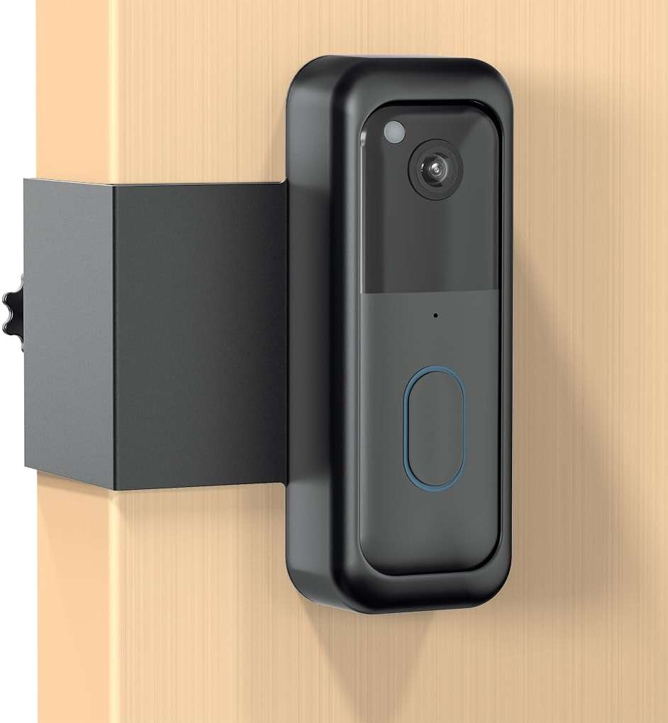 Blink Doorbell Mount, Anti-Theft Video Doorbell Door Mount Bracket No Drilling, Not Block Doorbell Motion Sensor, Easy to Install, Fit for Blink Doorbell Camera (Black) - Image 1