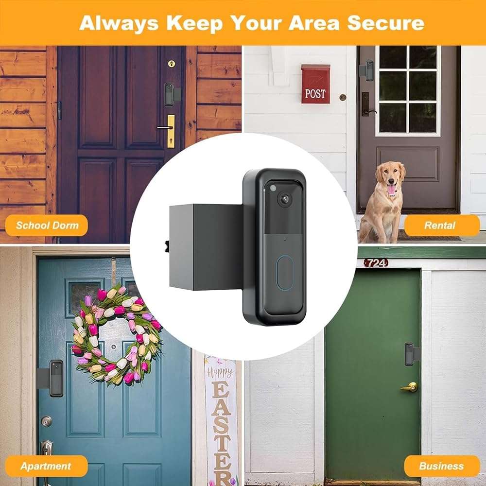 Blink Doorbell Mount, Anti-Theft Video Doorbell Door Mount Bracket No Drilling, Not Block Doorbell Motion Sensor, Easy to Install, Fit for Blink Doorbell Camera (Black) - Image 9