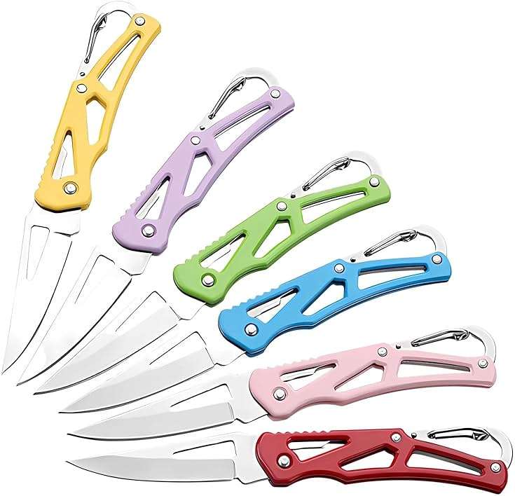 SWBIYING Pocket Knives &Folding Knives,Small Mini,Cool Cute Key Accessories | 6 Pcs Pocket Knife Set,Stainless Steel,Cool Gadgets,Box Cutter,EDC,Hunting,Survival,Camping,Outdoor,Hunting,Perfect for women - Image 1