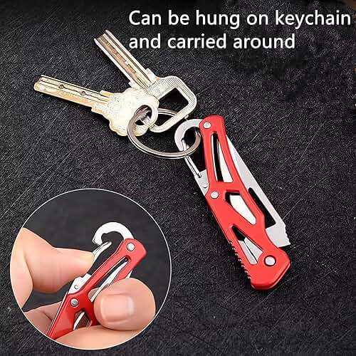 SWBIYING Pocket Knives &Folding Knives,Small Mini,Cool Cute Key Accessories | 6 Pcs Pocket Knife Set,Stainless Steel,Cool Gadgets,Box Cutter,EDC,Hunting,Survival,Camping,Outdoor,Hunting,Perfect for women - Image 4